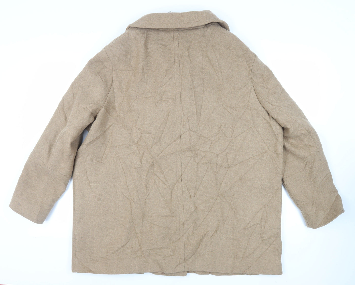 Marks and Spencer Womens Beige Pea Coat Coat Size 22 Button
