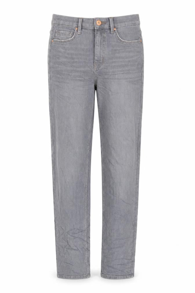 Marks and Spencer Womens Grey Cotton Straight Jeans Size 8 L32 in Regular Zip - Long Lenght