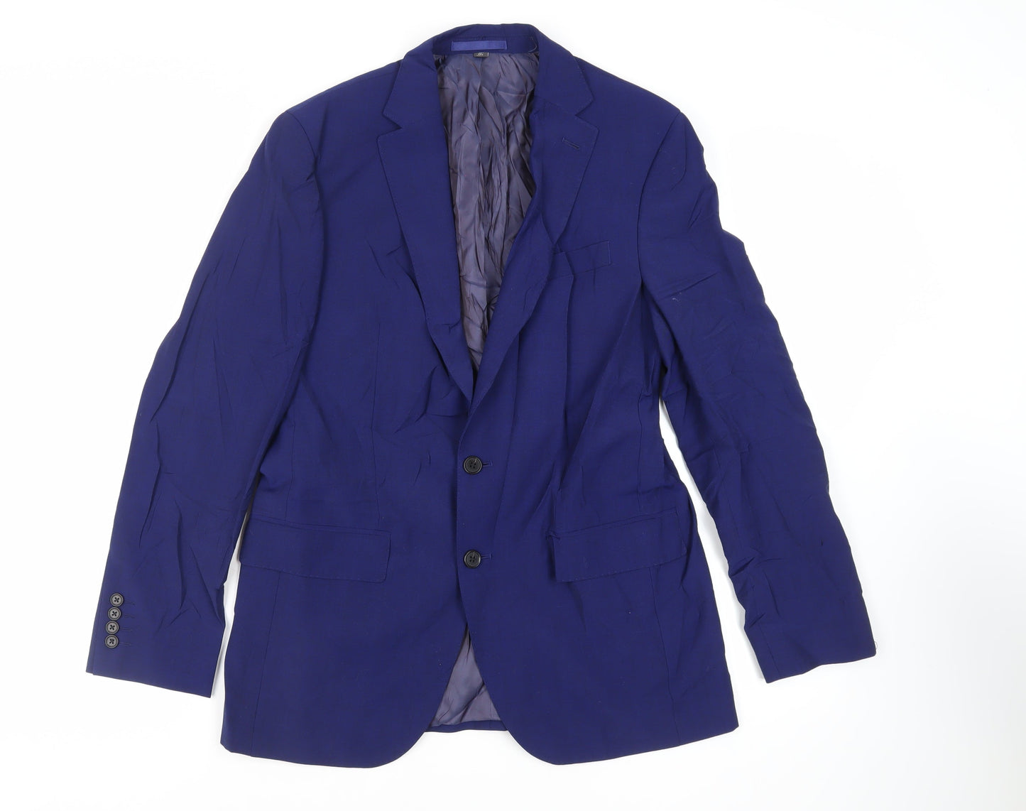 Marks and Spencer Mens Blue Wool Jacket Suit Jacket Size 38 Regular