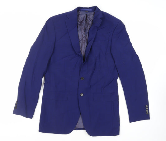 Marks and Spencer Mens Blue Wool Jacket Suit Jacket Size 38 Regular