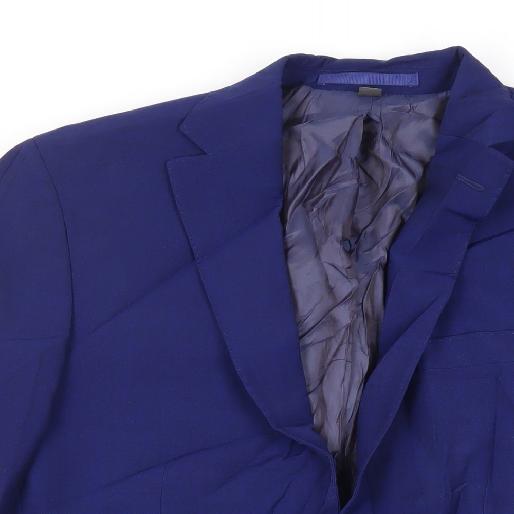 Marks and Spencer Mens Blue Wool Jacket Suit Jacket Size 38 Regular