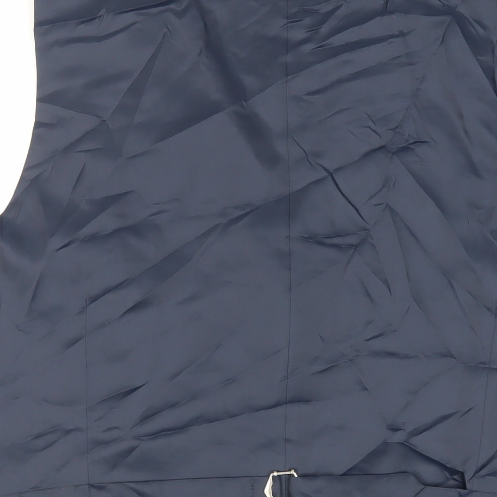 Marks and Spencer Mens Blue Polyester Jacket Suit Waistcoat Size 46 Regular
