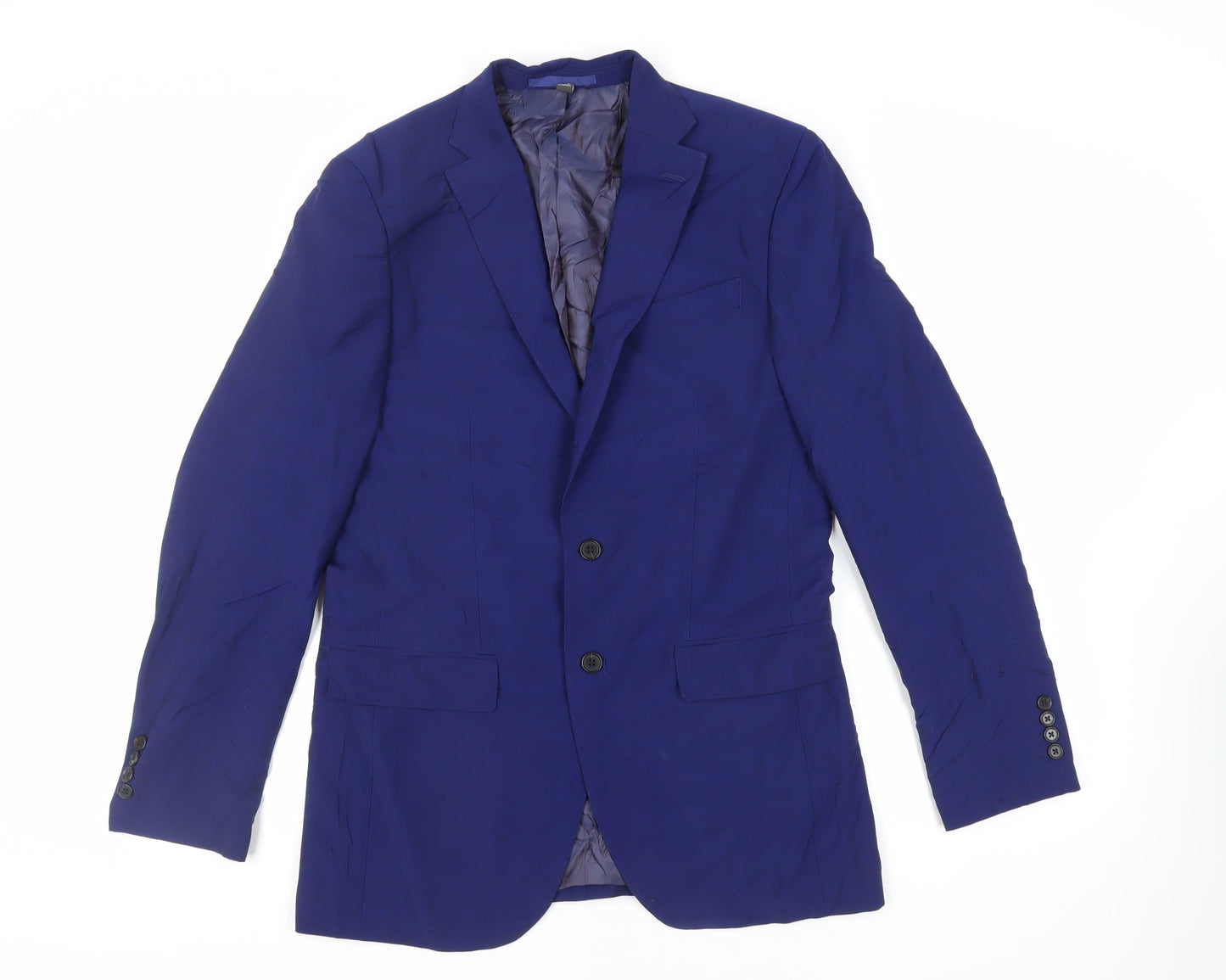Marks and Spencer Mens Blue Wool Jacket Suit Jacket Size 38 Regular