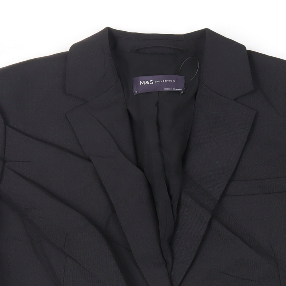 Marks and Spencer Womens Black Jacket Blazer Size 10 Button