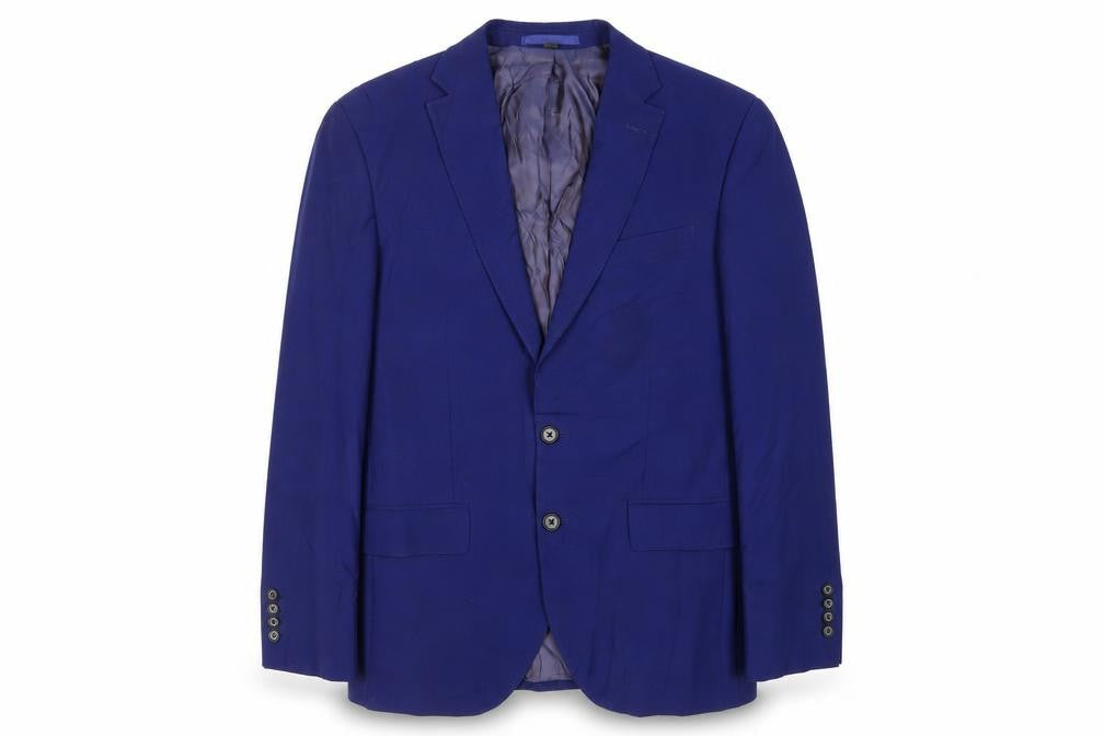 Marks & Spencer Mens Blue Wool Jacket Suit Jacket Size 38 Regular