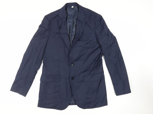 Marks and Spencer Mens Blue Wool Jacket Suit Jacket Size 38 Regular