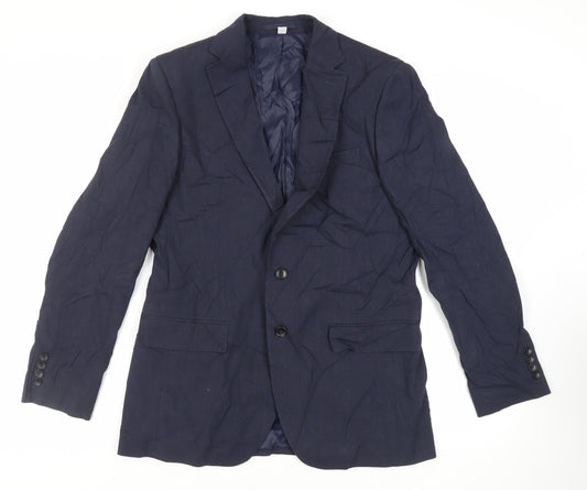Marks and Spencer Mens Blue Polyester Jacket Suit Jacket Size 40 Regular