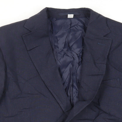 Marks & Spencer Mens Blue Polyester Jacket Suit Jacket Size 40 Regular