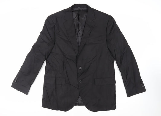 Marks and Spencer Mens Black Polyester Jacket Suit Jacket Size 42 Regular