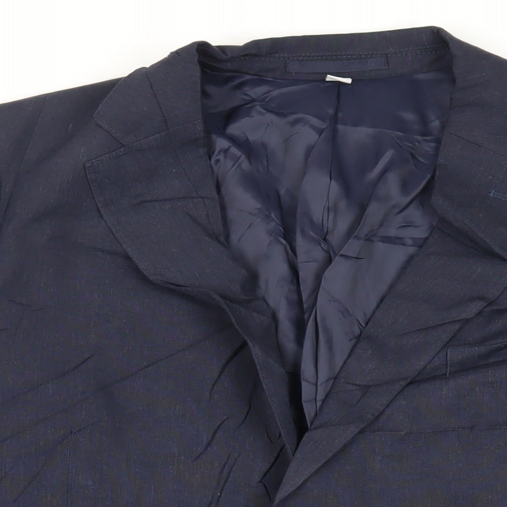 Marks and Spencer Mens Blue Polyester Jacket Suit Jacket Size 44 Regular