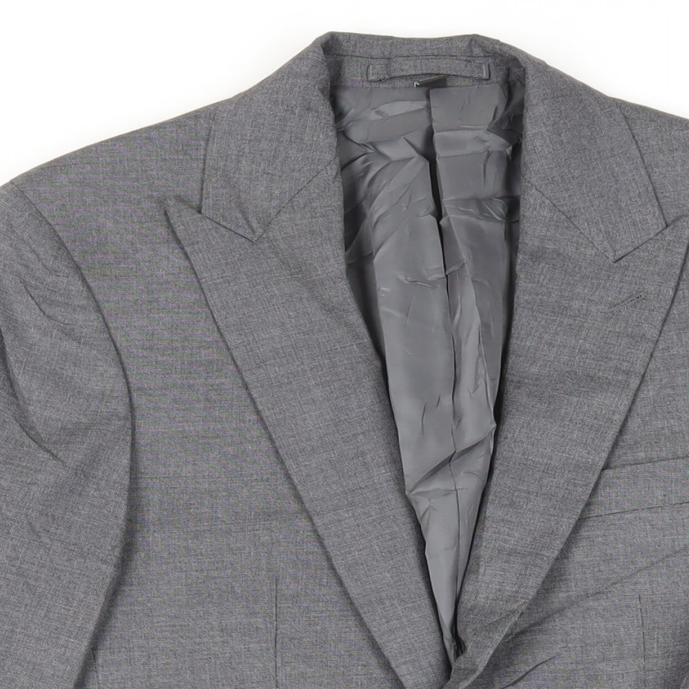 Marks and Spencer Mens Grey Polyester Jacket Suit Jacket Size 36 Regular