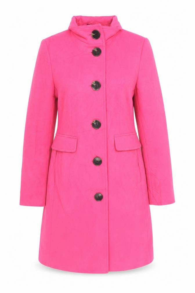 Marks and Spencer Womens Pink Overcoat Coat Size 8 Button