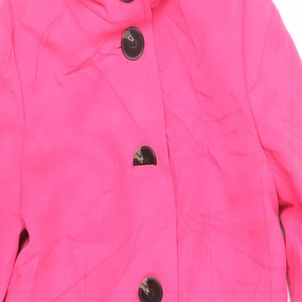 Marks and Spencer Womens Pink Overcoat Coat Size 8 Button