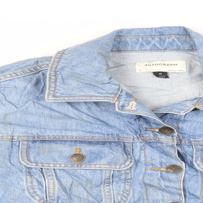 Marks & Spencer Womens Blue Jacket Size 12 Button