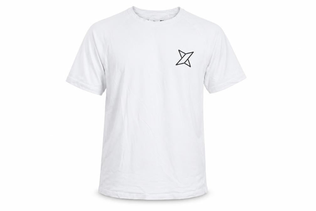 LA Flex Mens White Cotton T-Shirt Size L Crew Neck - Logo