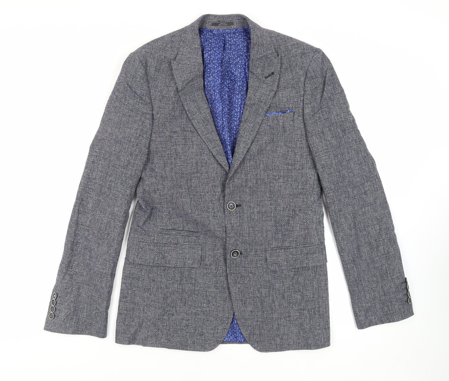 Marks and Spencer Mens Blue Cotton Jacket Blazer Size 36 Regular
