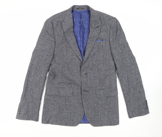 Marks and Spencer Mens Blue Cotton Jacket Blazer Size 36 Regular