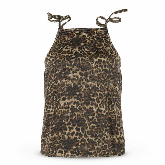 PRETTYLITTLETHING Womens Brown Animal Print Polyester Camisole T-Shirt Size 8 Square Neck