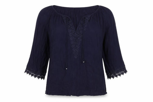 Daniel Rainn Womens Blue Viscose Basic T-Shirt Size 10 V-Neck