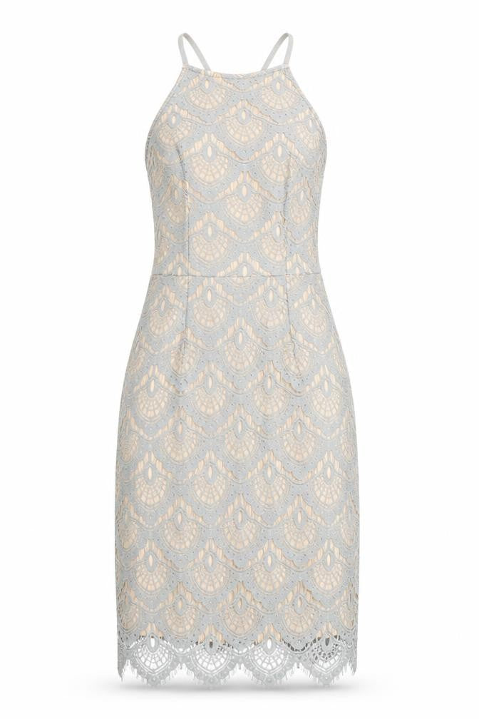 Missguided Womens Grey Polyester Bodycon Size 8 Square Neck Zip