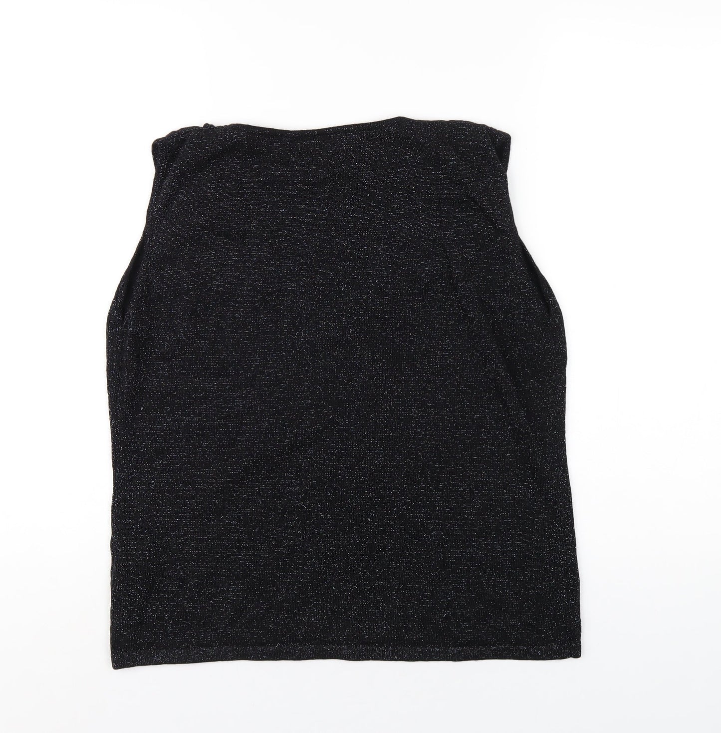 Bonmarché Womens Black Acrylic Basic Tank Size L Scoop Neck