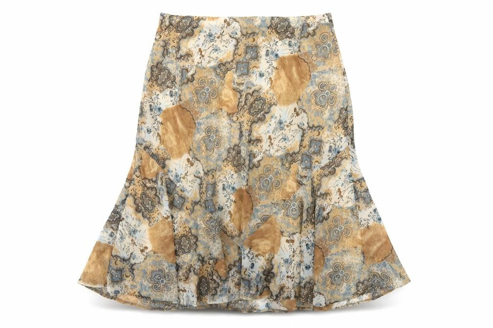 CMD Womens Multicoloured Geometric Polyester A-Line Skirt Size 14