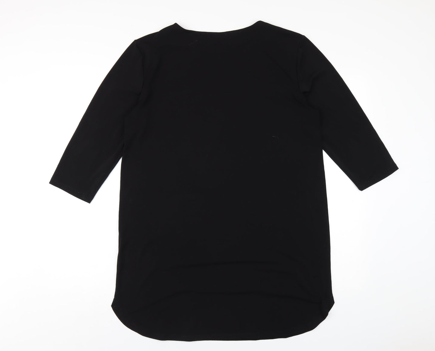 H&M Womens Black Polyester T-Shirt Dress Size S Round Neck Pullover