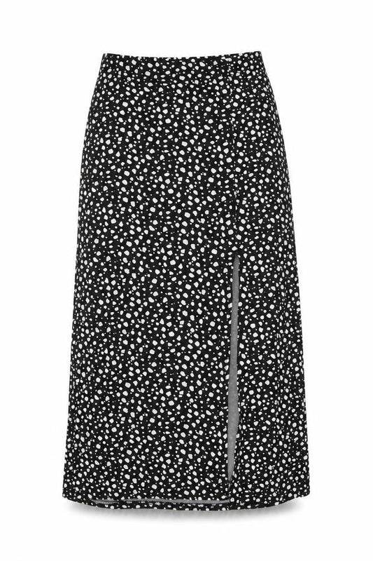 Boohoo Womens Black Geometric Viscose A-Line Skirt Size 8