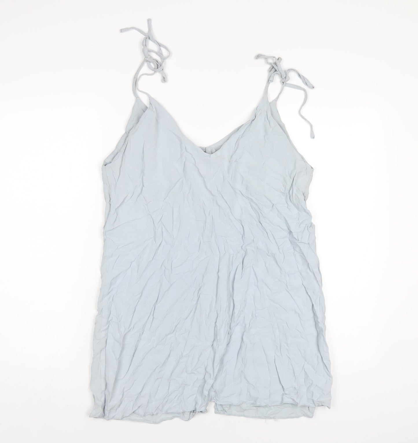 Topshop Womens Blue Viscose A-Line Size 14 V-Neck Button