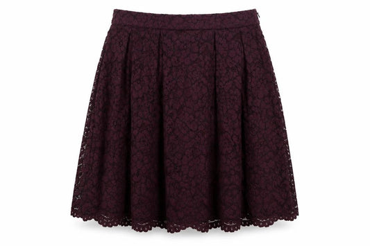 H&M Womens Purple Cotton A-Line Skirt Size 10 Zip