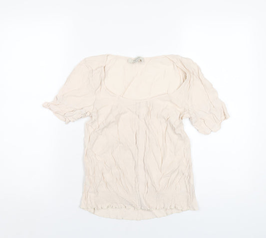 Oasis Womens Pink Viscose Basic Blouse Size 6 Scoop Neck