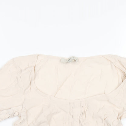 Oasis Womens Pink Viscose Basic Blouse Size 6 Scoop Neck