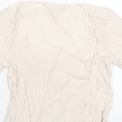 Oasis Womens Pink Viscose Basic Blouse Size 6 Scoop Neck
