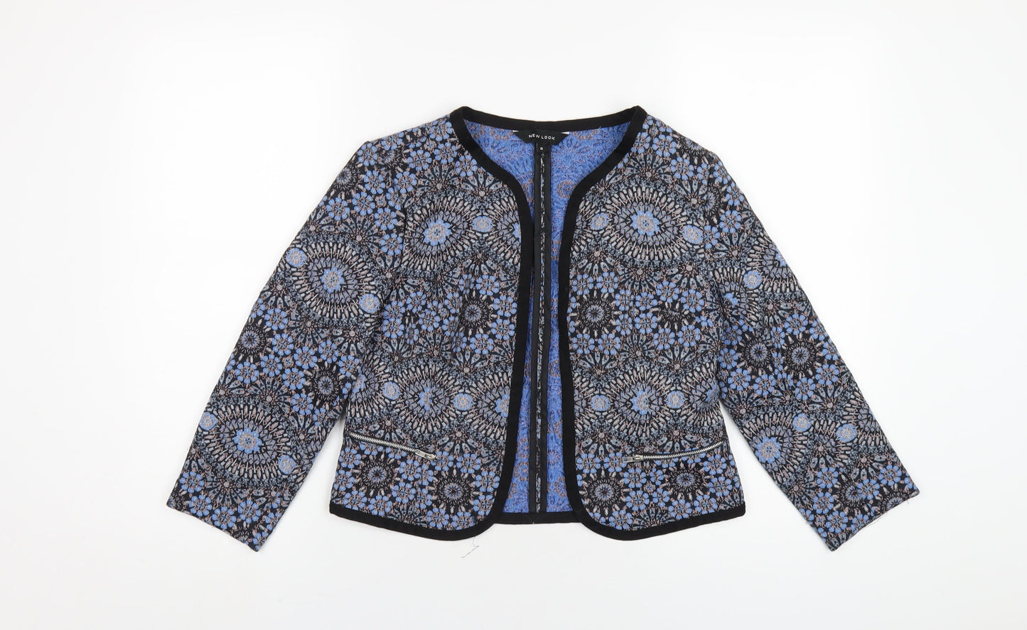 New Look Womens Blue Geometric Jacket Size 6