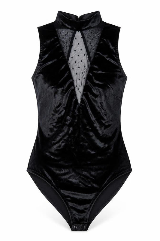 New Look Womens Black Polyester Bodysuit One-Piece Size 8 Snap