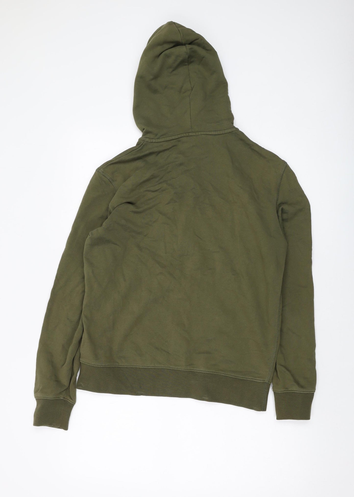 Marks and Spencer Mens Green Cotton Full Zip Hoodie Size S