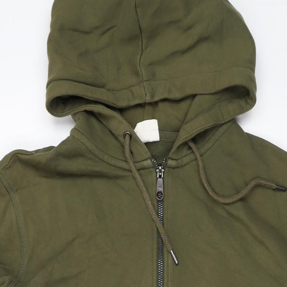 Marks and Spencer Mens Green Cotton Full Zip Hoodie Size S