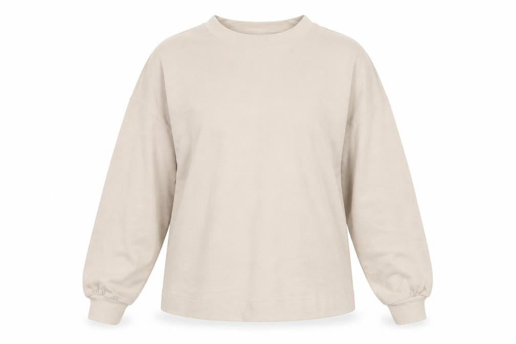 Mnago Womens Beige Polyester Pullover Sweatshirt Size S Pullover