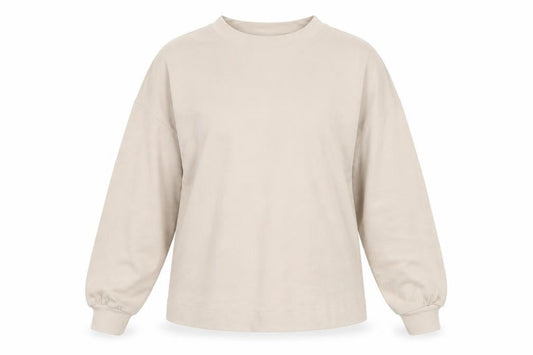 Mnago Womens Beige Polyester Pullover Sweatshirt Size S Pullover