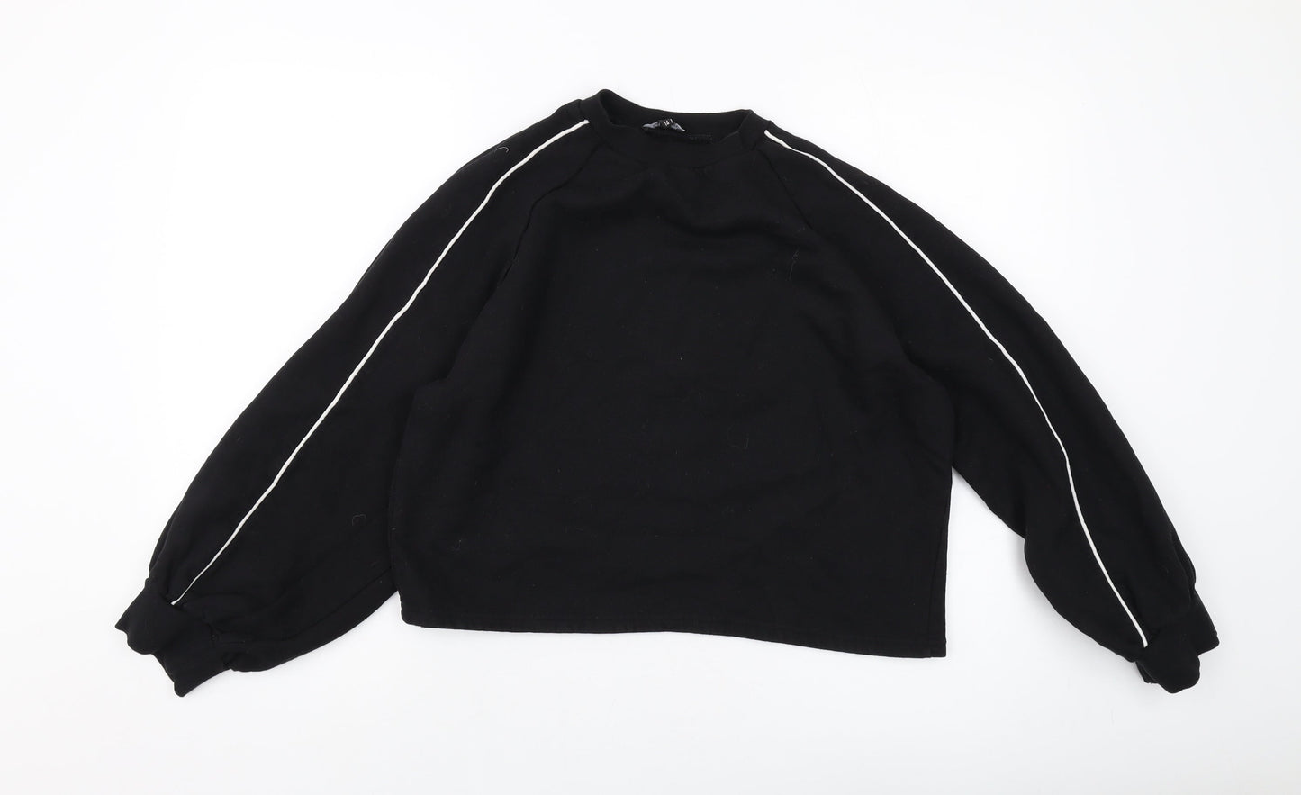 Boohoo Womens Black Polyester Pullover Sweatshirt Size 14 Pullover