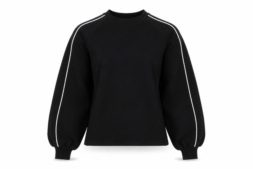 Boohoo Womens Black Polyester Pullover Sweatshirt Size 14 Pullover
