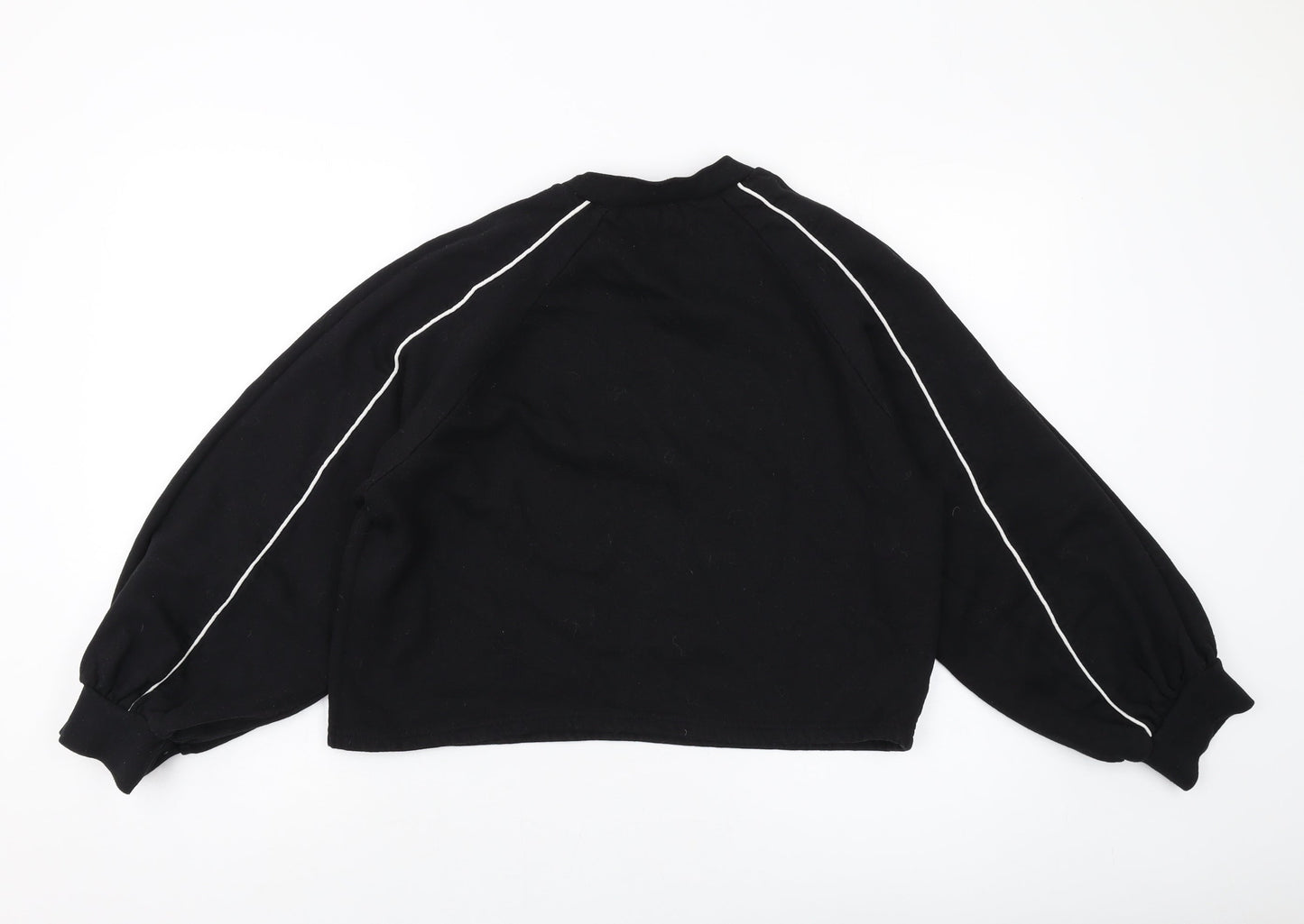 Boohoo Womens Black Polyester Pullover Sweatshirt Size 14 Pullover