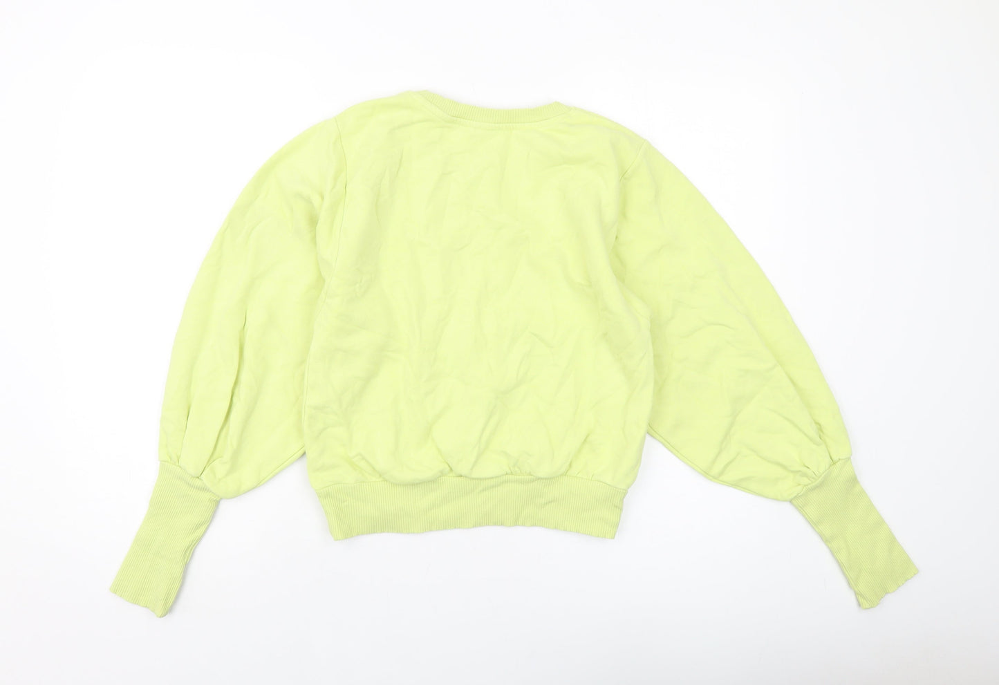 Zara Womens Green Cotton Pullover Sweatshirt Size S Pullover