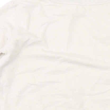 Zara Womens Beige Cotton Pullover Hoodie Size S Pullover