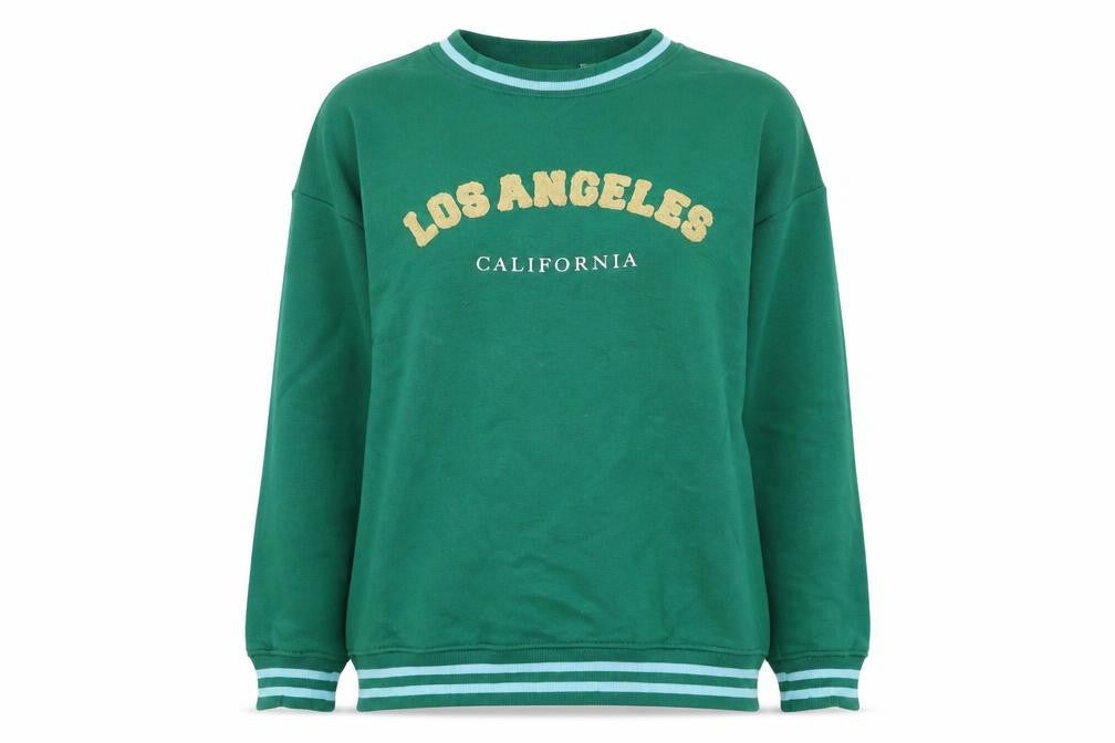 Daisy Street Womens Green Cotton Pullover Sweatshirt Size 8 Pullover
