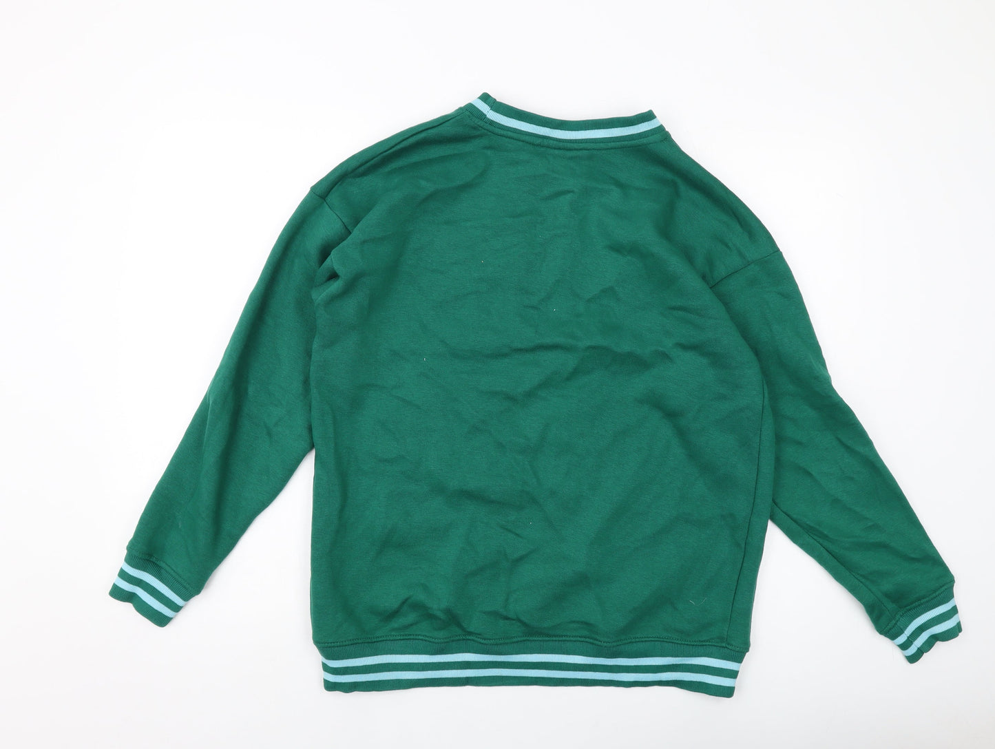 Daisy Street Womens Green Cotton Pullover Sweatshirt Size 8 Pullover