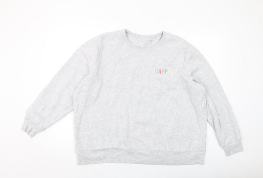 Marks and Spencer Womens Grey Cotton Pullover Sweatshirt Size 22 Pullover