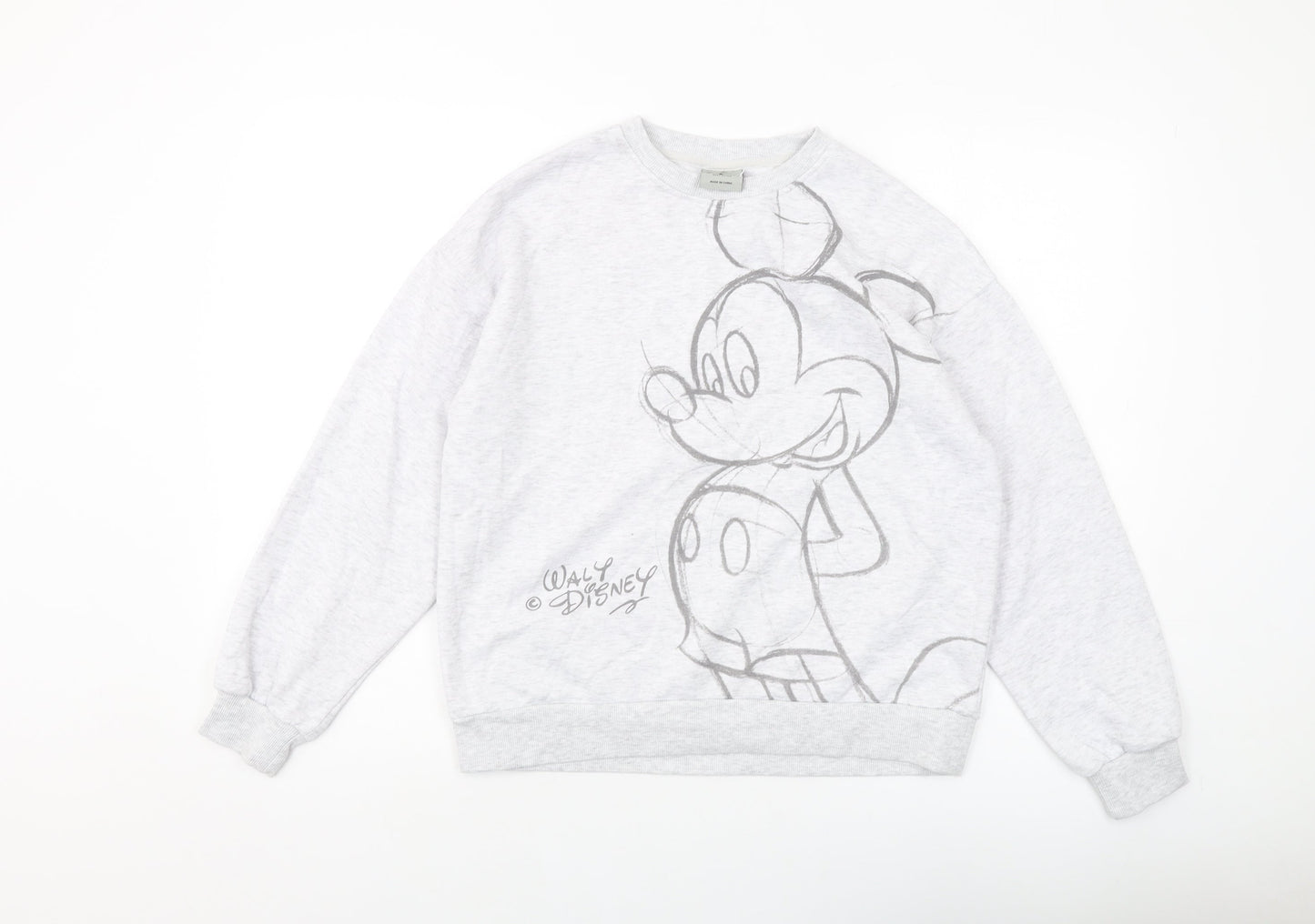 Disney Womens Grey Cotton Pullover Sweatshirt Size 6 Pullover - Mickey Mouse