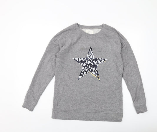 NEXT Womens Grey Cotton Pullover Sweatshirt Size XS Pullover