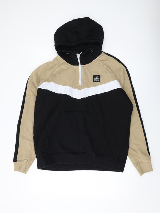 NEXT Mens Black Cotton Pullover Hoodie Size L
